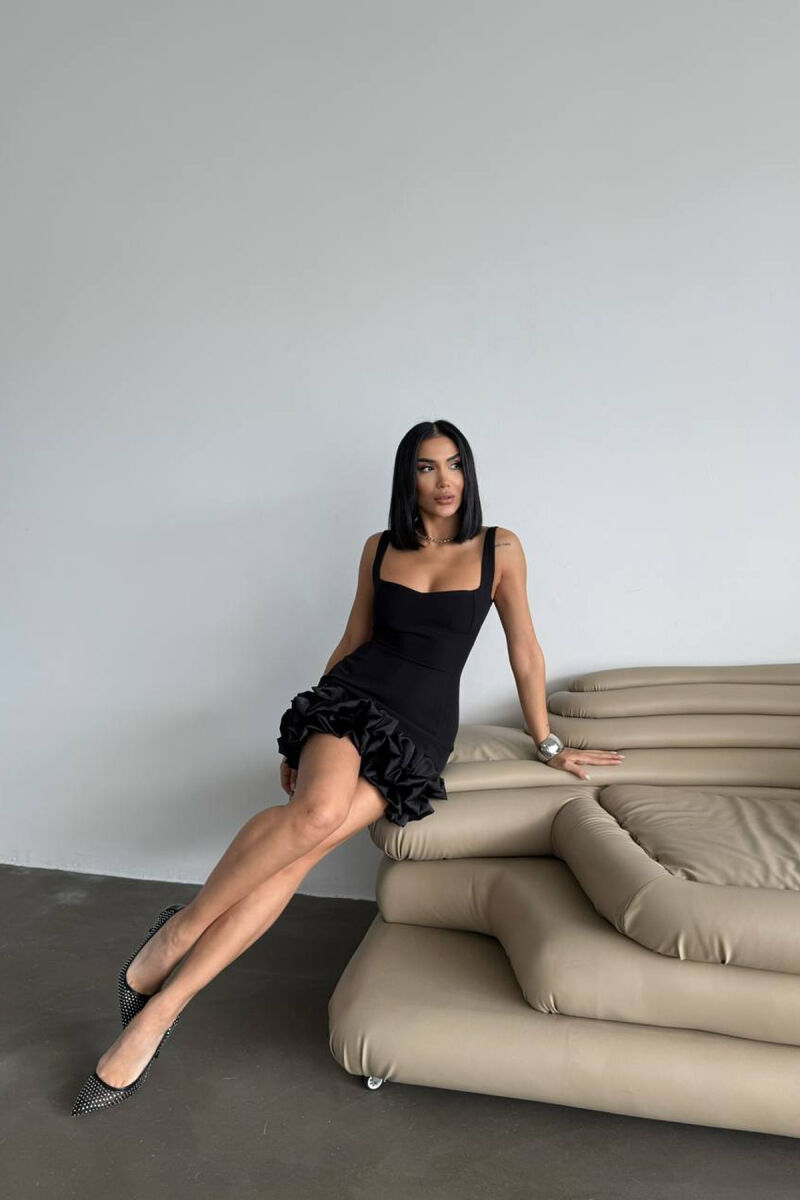 ONE COLOR SHORT WOMAN DRESS BLACK/ E ZEZE - 11