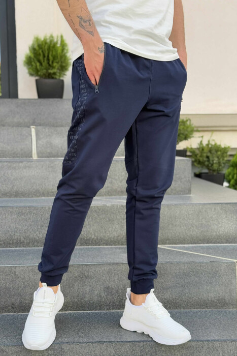 ONE COLOR SIDE WRITTINGS MEN SWEATPANTS BLUE/BLU 