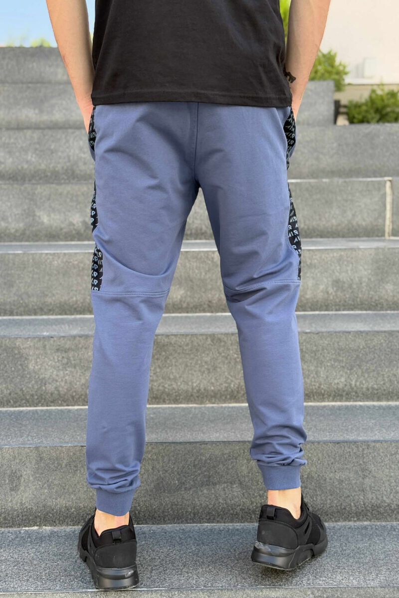 ONE COLOR SIDE WRITTINGS MEN SWEATPANTS LIGHTBLUE/BZ - 3