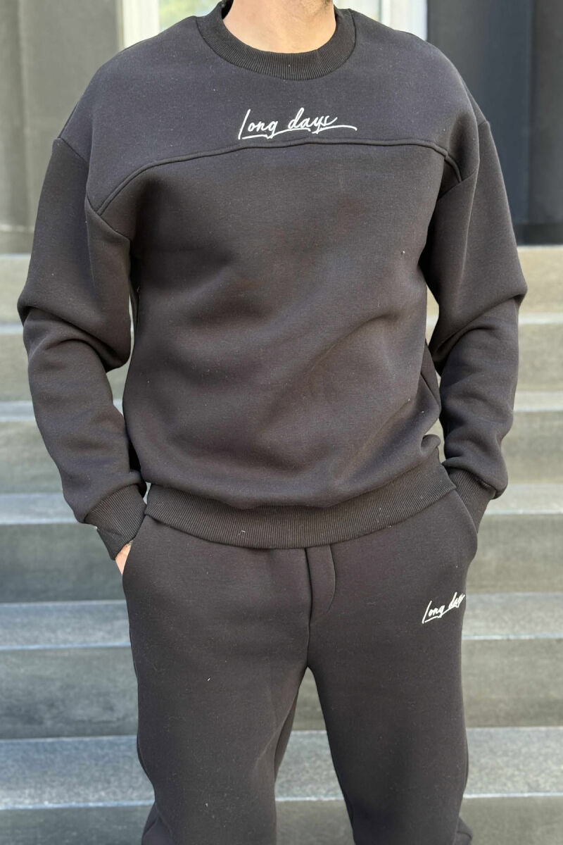 ONE COLOR SIMPLE BLOUSE+JOGGERS MEN SET BLACK/ E ZEZE - 2