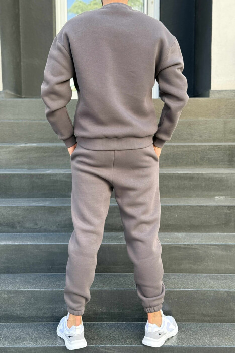 ONE COLOR SIMPLE BLOUSE+JOGGERS MEN SET DARK GREY/GEE - 5