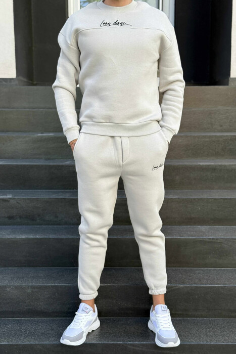 KOSTUM NJË NGJYRËSH BLUZË+TUTA PËR MESHKUJ NË NGJYRËN GRI TË ZBARDHUR - KLAUDIO FASHION