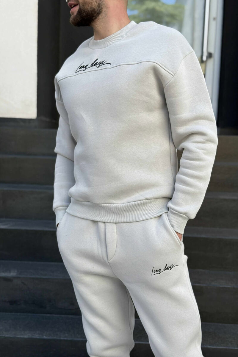 ONE COLOR SIMPLE BLOUSE+JOGGERS MEN SET LIGHT GREY/GZ - 2