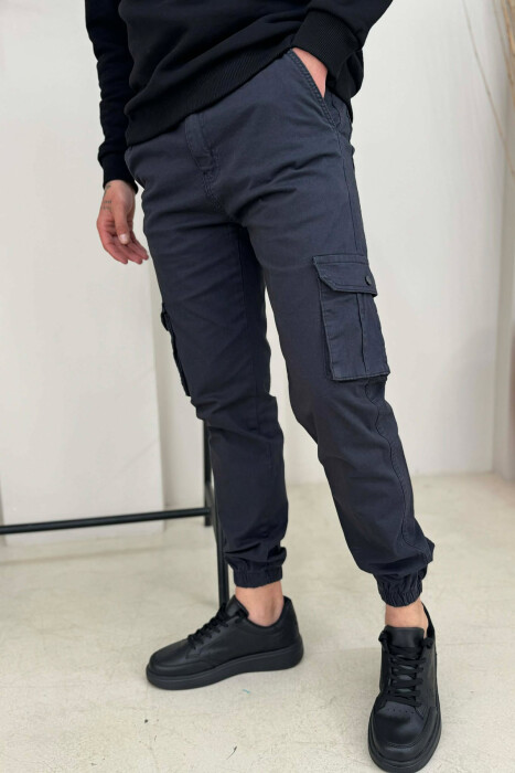 ONE COLOR SIMPLE CARGO MEN PANTS DARK GREY/GEE - 2