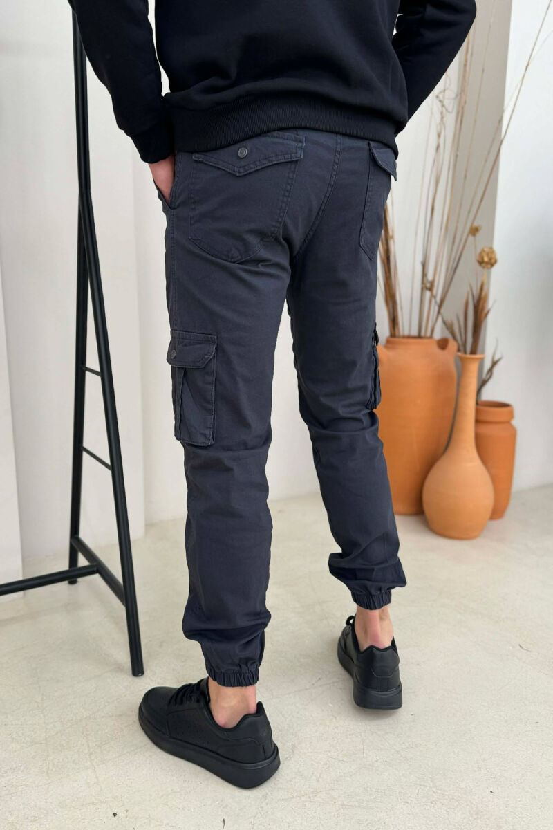 ONE COLOR SIMPLE CARGO MEN PANTS DARK GREY/GEE - 3