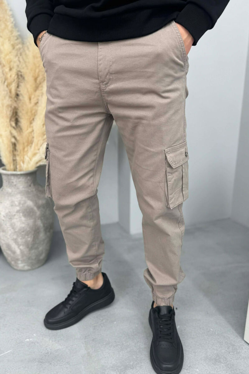 ONE COLOR SIMPLE CARGO MEN PANTS GREY/GRI - 1