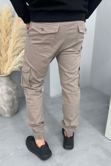 ONE COLOR SIMPLE CARGO MEN PANTS GREY/GRI - 3