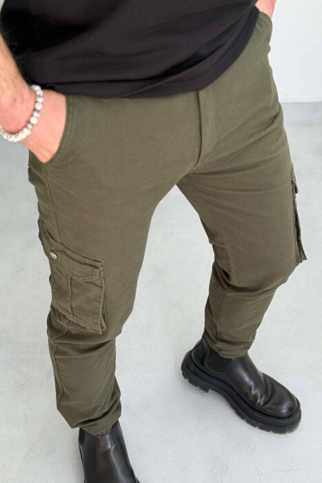 ONE COLOR SIMPLE CARGO MEN PANTS GREEN/JESHILE - 1