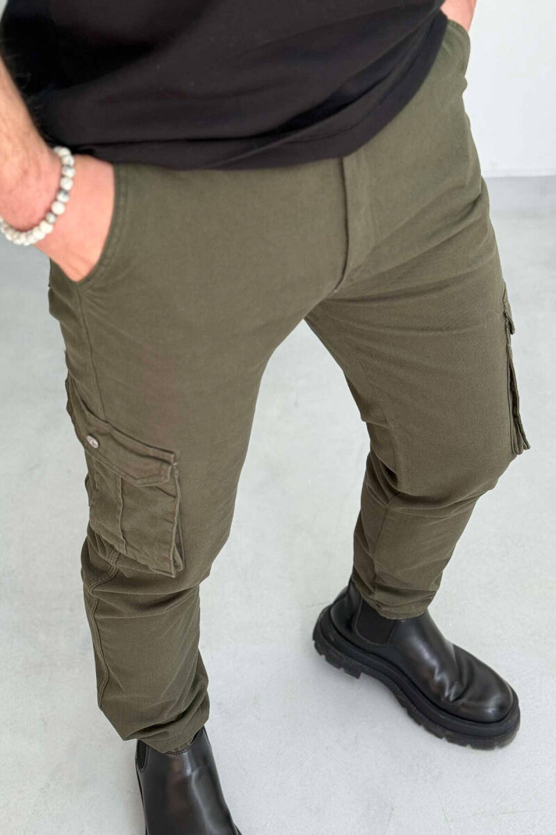 ONE COLOR SIMPLE CARGO MEN PANTS GREEN/JESHILE - 1