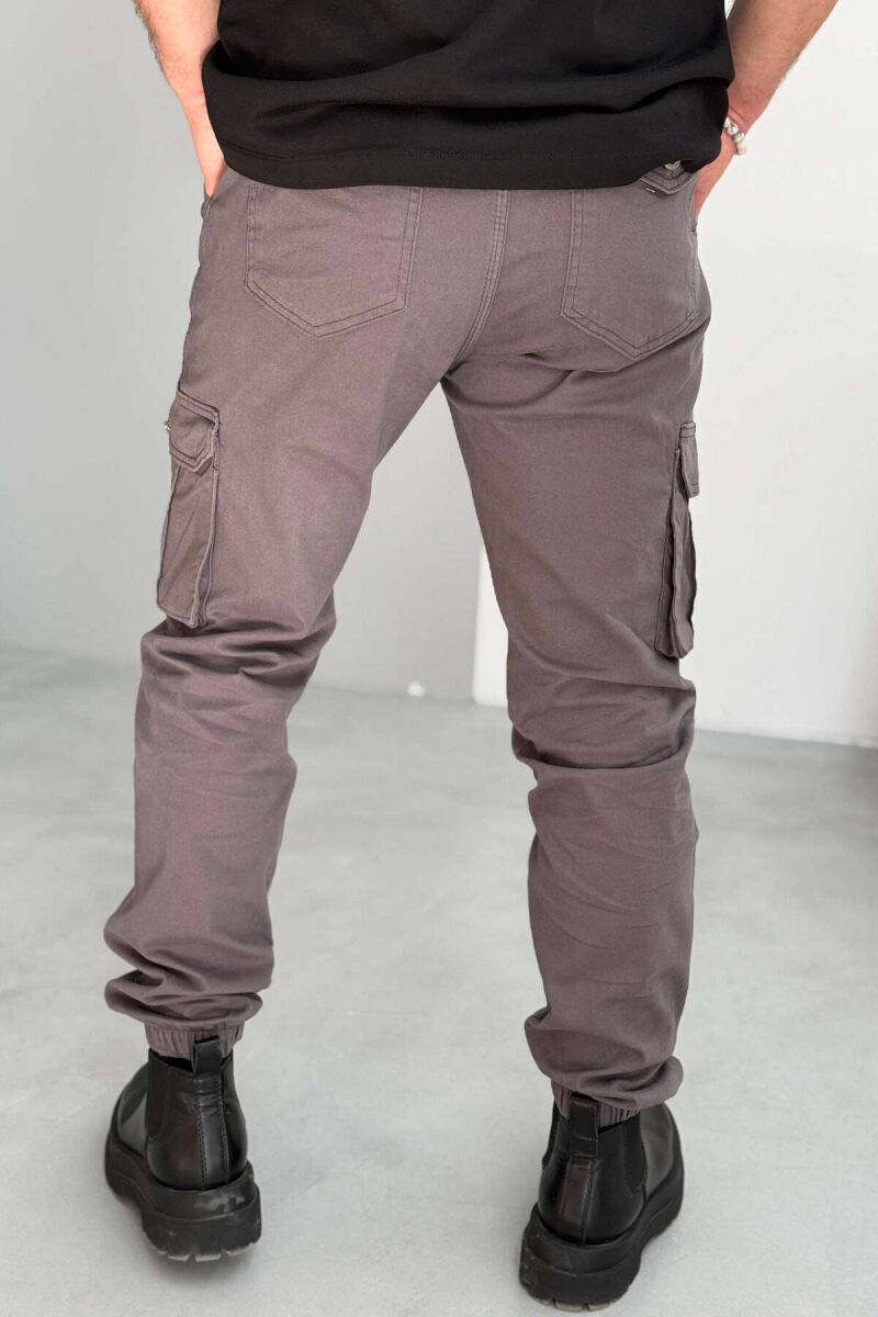 ONE COLOR SIMPLE CARGO MEN PANTS GREY/GRI - 3