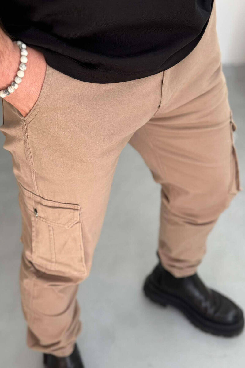 ONE COLOR SIMPLE CARGO MEN PANTS BEIGE/BEZHE - 2