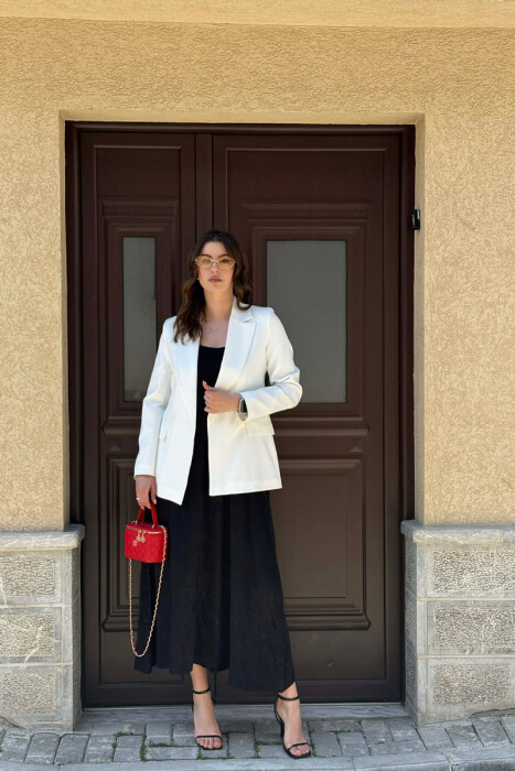 ONE COLOR SIMPLE CLASSIC WOMAN JACKET WHITE-E BARDHE - 