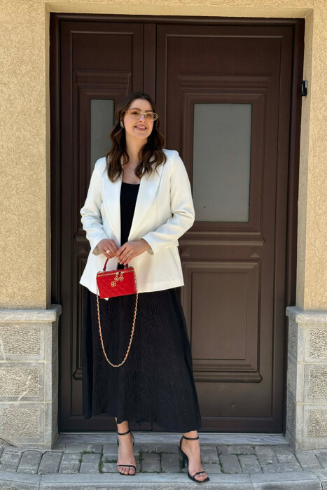 ONE COLOR SIMPLE CLASSIC WOMAN JACKET WHITE-E BARDHE - 2