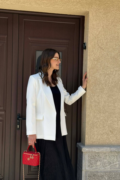 ONE COLOR SIMPLE CLASSIC WOMAN JACKET WHITE-E BARDHE - 3