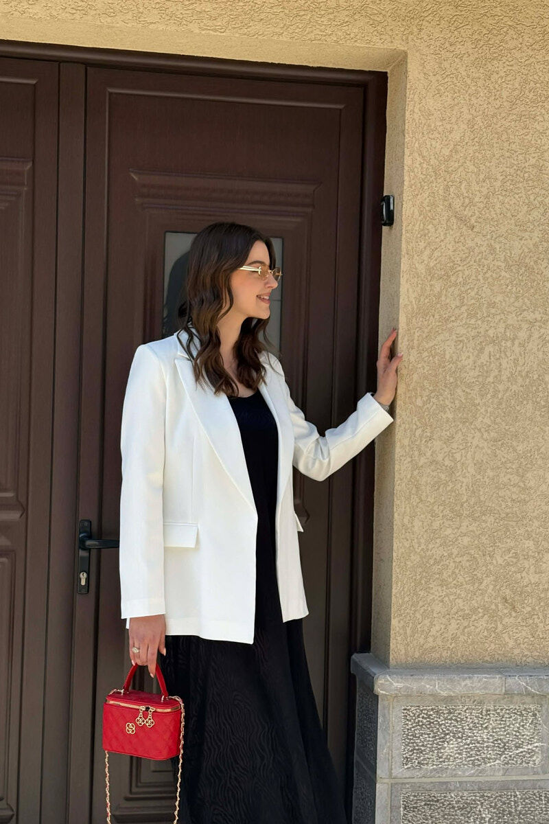 ONE COLOR SIMPLE CLASSIC WOMAN JACKET WHITE-E BARDHE - 3