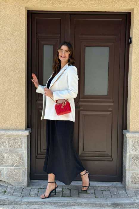 ONE COLOR SIMPLE CLASSIC WOMAN JACKET WHITE-E BARDHE - 4