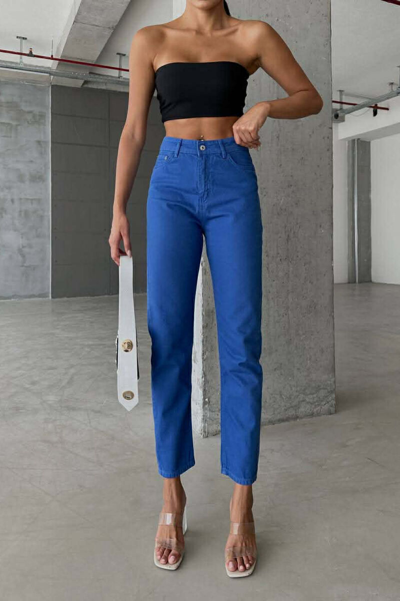 ONE COLOR SIMPLE DENIM WOMEN JEANS BLUE/BLU - 5