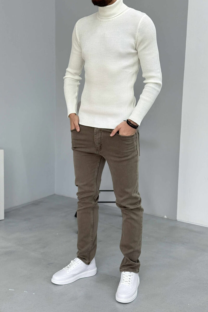 ONE COLOR SIMPLE ELASTIC MEN JEANS GREY ASH/GRI HIRI - 1