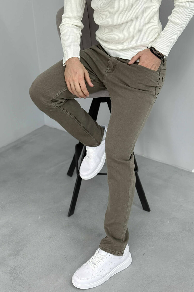 ONE COLOR SIMPLE ELASTIC MEN JEANS GREY ASH/GRI HIRI - 2