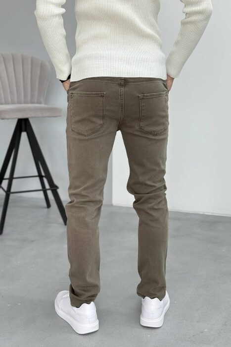 ONE COLOR SIMPLE ELASTIC MEN JEANS GREY ASH/GRI HIRI - 4