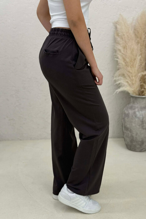 ONE COLOR SIMPLE ELASTIC WAIST WOMEN SWEATPANTS DARK GREY/GEE - 4