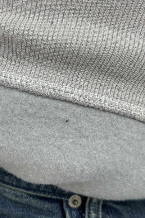 ONE COLOR SIMPLE FLUFFY MEN HOODIE GREY/GRI - 5