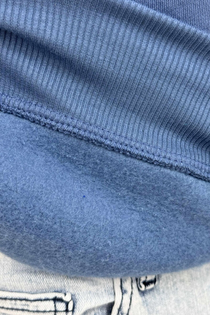 ONE COLOR SIMPLE FLUFFY MEN HOODIE LIGHTBLUE/BZ - 5