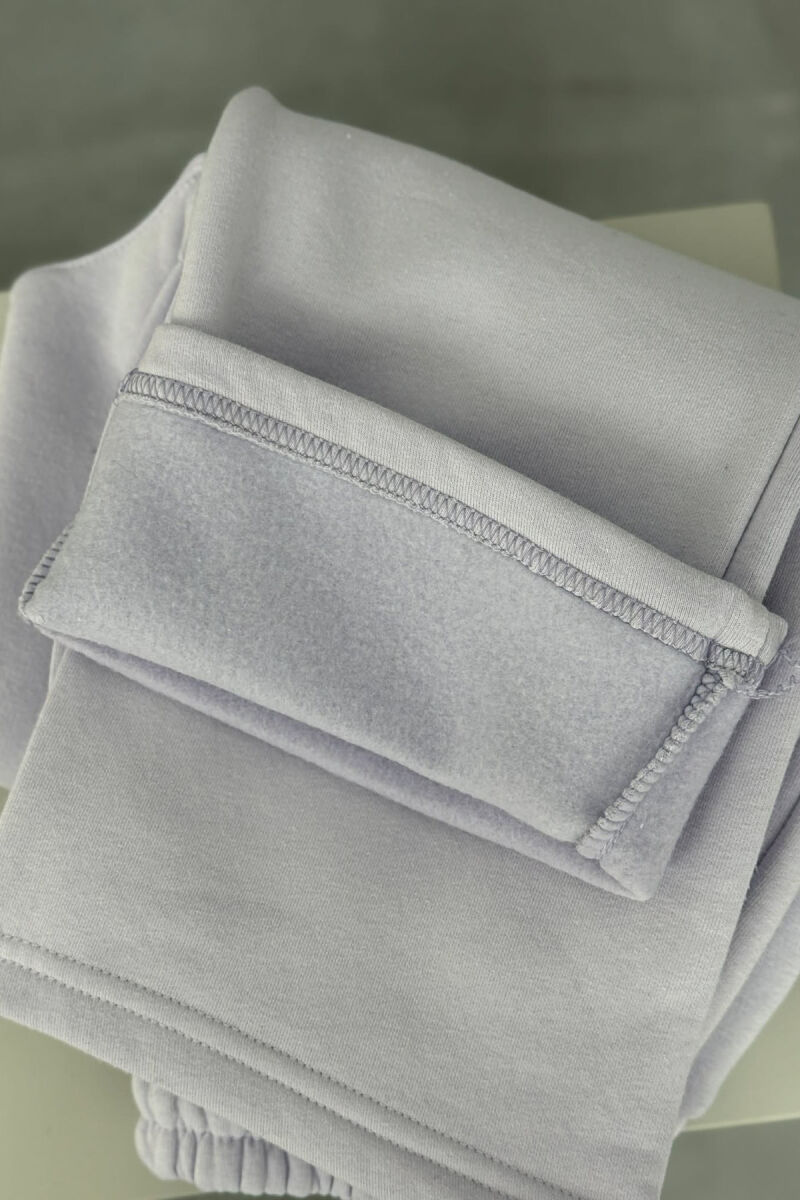 ONE COLOR SIMPLE FLUFFY WOMEN SWEATPANTS LIGHT PURPLE/LEZB - 5
