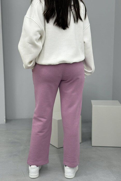 ONE COLOR SIMPLE FLUFFY WOMEN SWEATPANTS PURPLE/LEJLA - 3