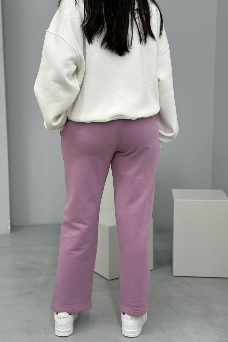 ONE COLOR SIMPLE FLUFFY WOMEN SWEATPANTS PURPLE/LEJLA - 3