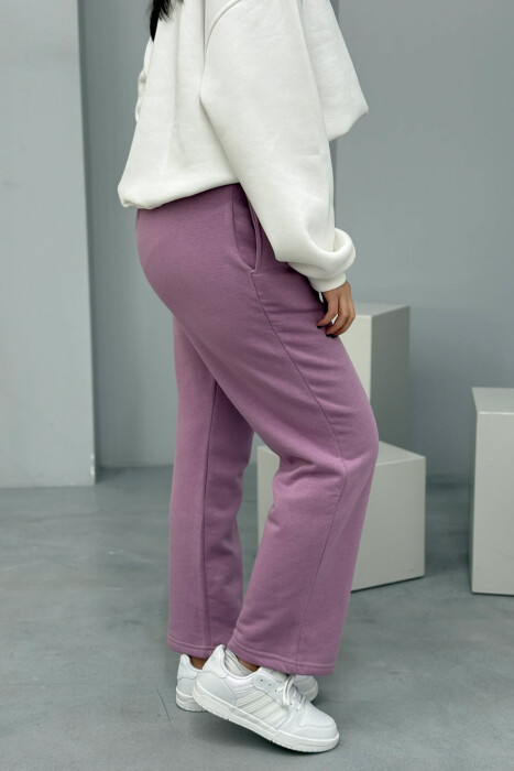 ONE COLOR SIMPLE FLUFFY WOMEN SWEATPANTS PURPLE/LEJLA - 4