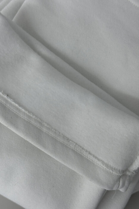 ONE COLOR SIMPLE FLUFFY WOMEN SWEATPANTS WHITE-E BARDHE - 5