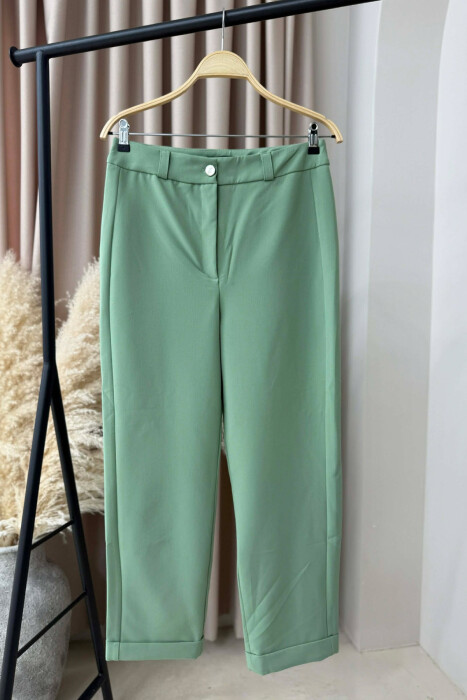 ONE COLOR SIMPLE JACKET+TROUSERS WOMEN SET MINT/MENTE - 4