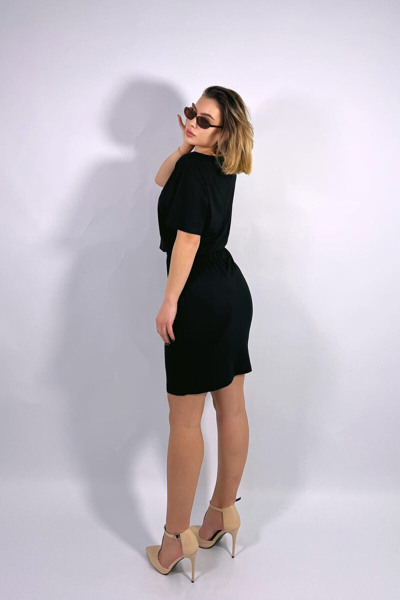 ONE COLOR SIMPLE LACING WOMEN DRESS BLACK/ E ZEZE - 4