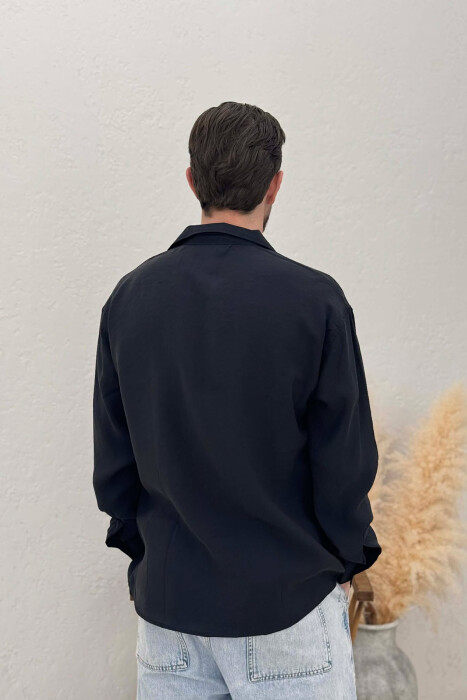 ONE COLOR SIMPLE MAN SHIRT BLACK/ E ZEZE - 2