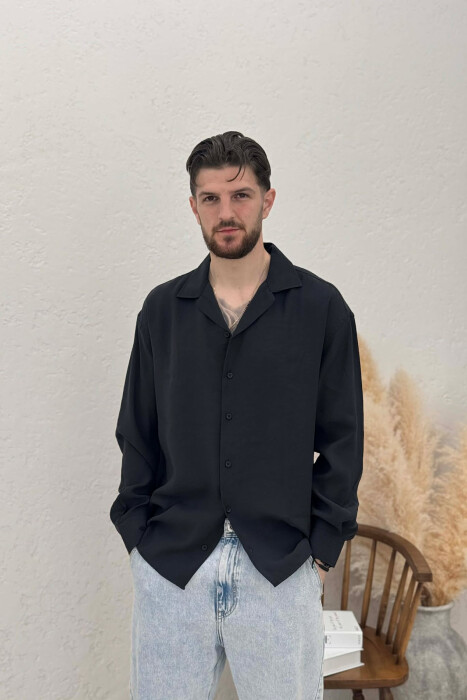 ONE COLOR SIMPLE MAN SHIRT BLACK/ E ZEZE 