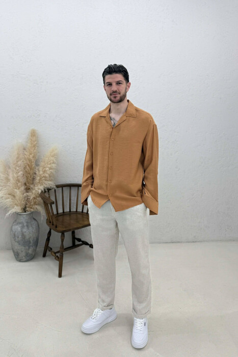 ONE COLOR SIMPLE MAN SHIRT BRICK/TULLE - 2