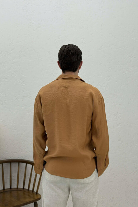 ONE COLOR SIMPLE MAN SHIRT BRICK/TULLE - 4