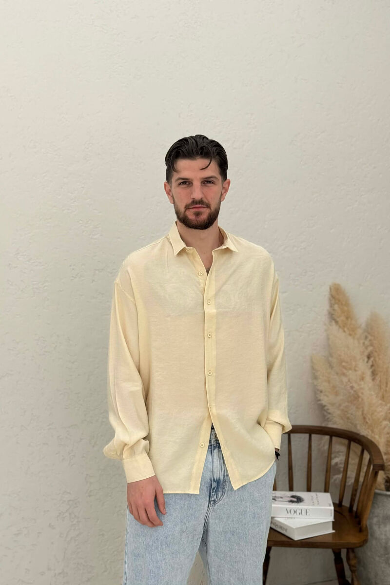 ONE COLOR SIMPLE MAN SHIRT CREAM/KREM - 1
