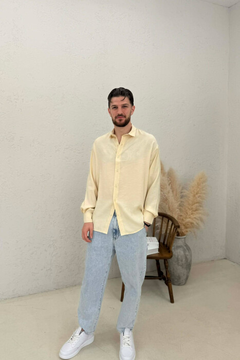 ONE COLOR SIMPLE MAN SHIRT CREAM/KREM - 3