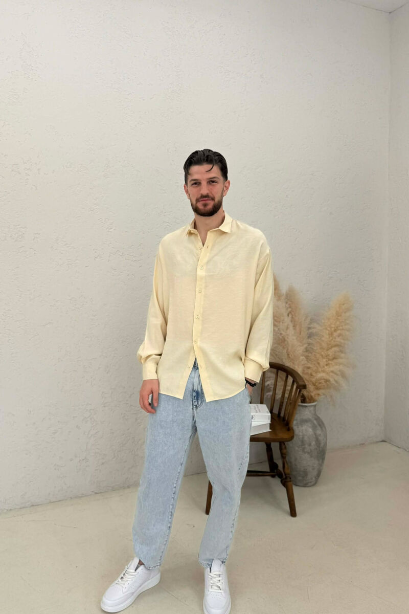ONE COLOR SIMPLE MAN SHIRT CREAM/KREM - 3