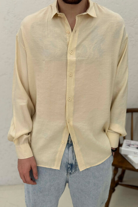 ONE COLOR SIMPLE MAN SHIRT CREAM/KREM - 4