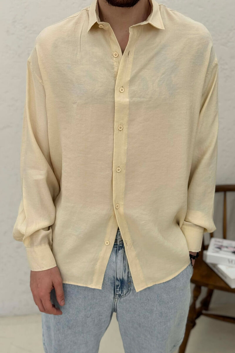 ONE COLOR SIMPLE MAN SHIRT CREAM/KREM - 4