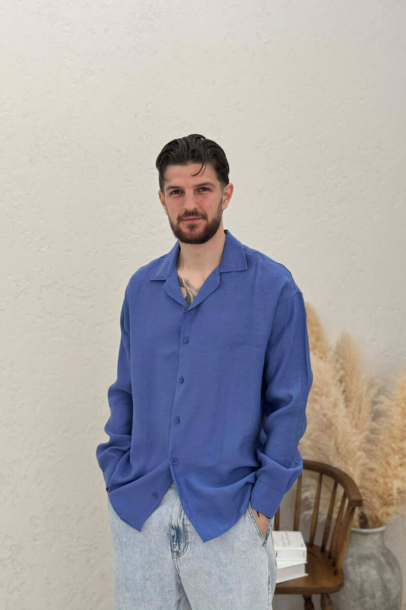 ONE COLOR SIMPLE MAN SHIRT LIGHTBLUE/BZ - 1