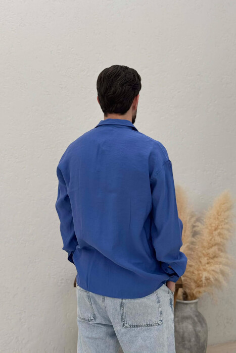 ONE COLOR SIMPLE MAN SHIRT LIGHTBLUE/BZ - 2