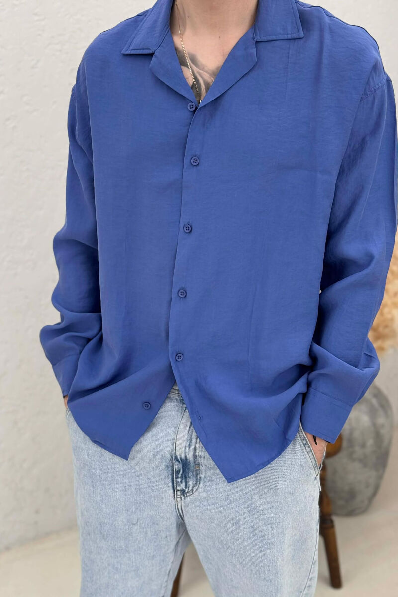 ONE COLOR SIMPLE MAN SHIRT LIGHTBLUE/BZ - 4