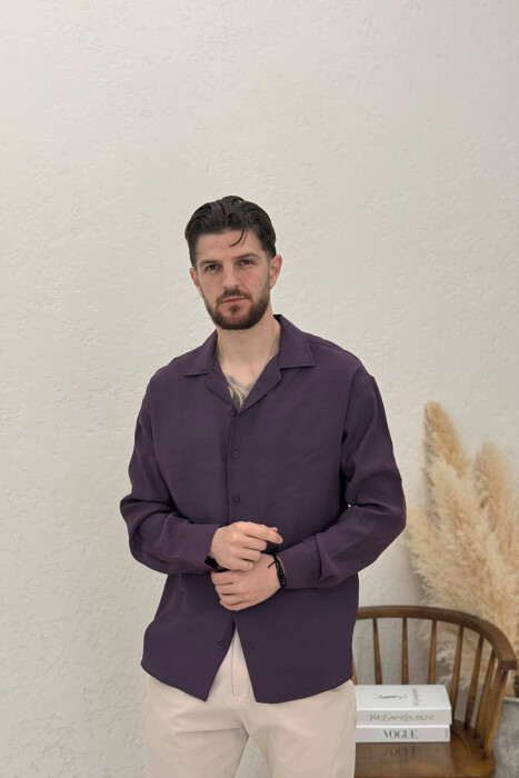 ONE COLOR SIMPLE MAN SHIRT PURPLE/LEJLA - 1