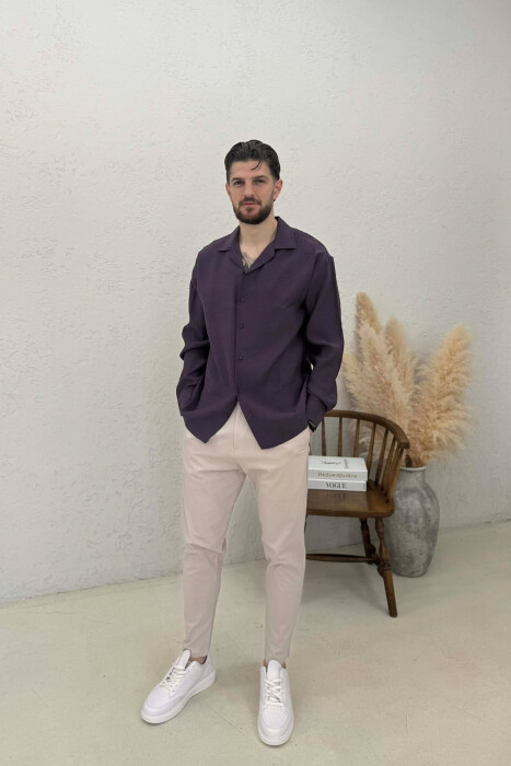 ONE COLOR SIMPLE MAN SHIRT PURPLE/LEJLA - 3
