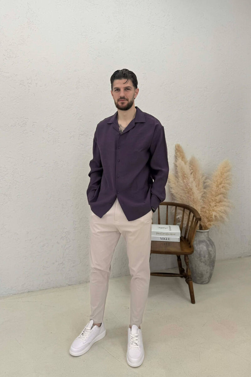 ONE COLOR SIMPLE MAN SHIRT PURPLE/LEJLA - 3