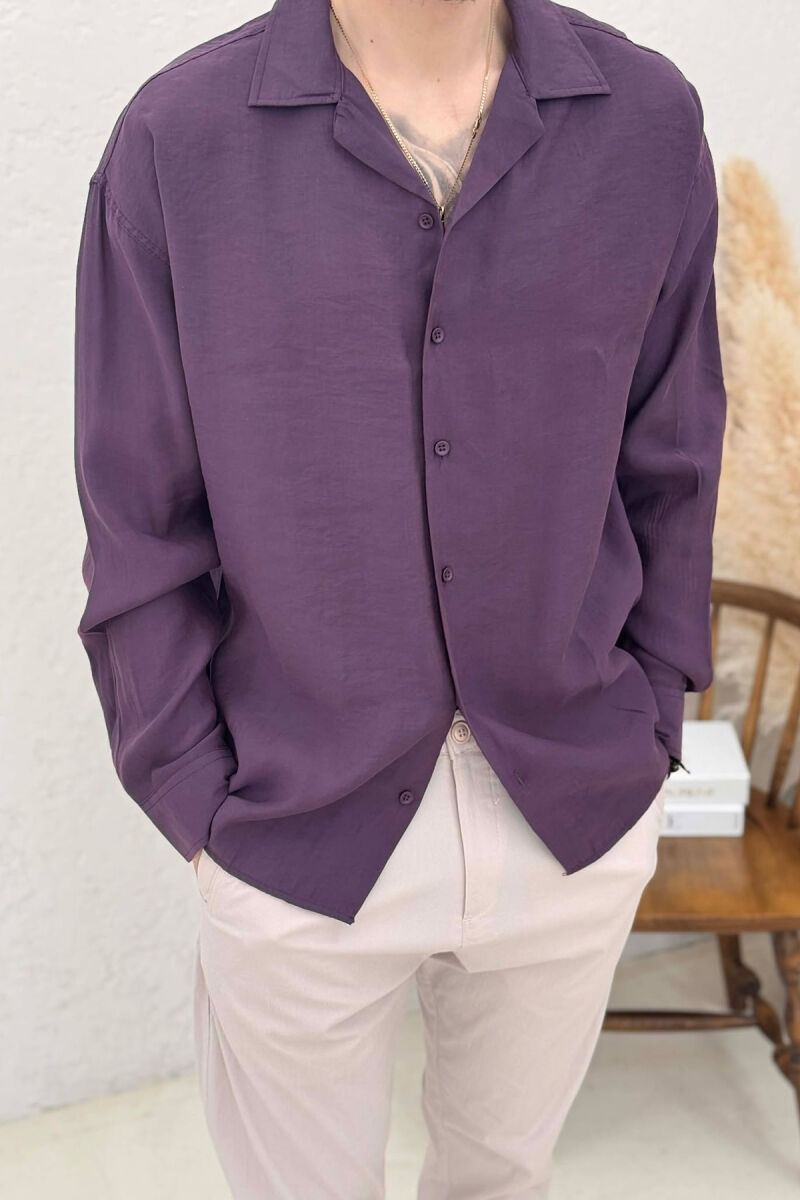 ONE COLOR SIMPLE MAN SHIRT PURPLE/LEJLA - 4